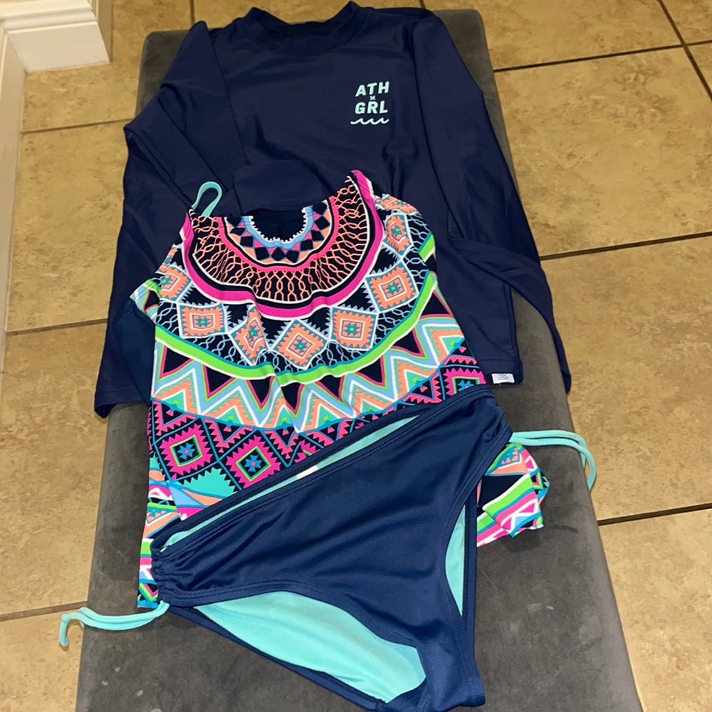 Justice 2 piece suit and Athleta Girl Bundle